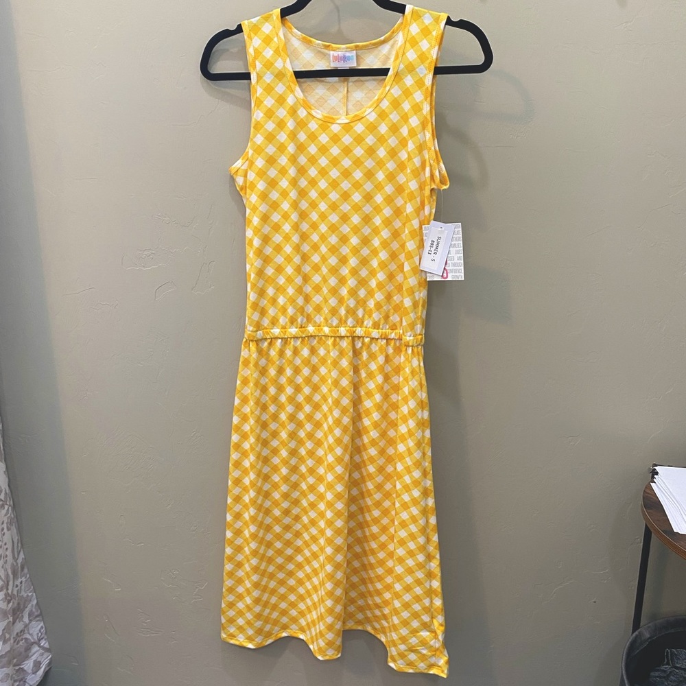 Lularoe | Summer Sleeveless Yellow Gingham Dress | NWT | Size S